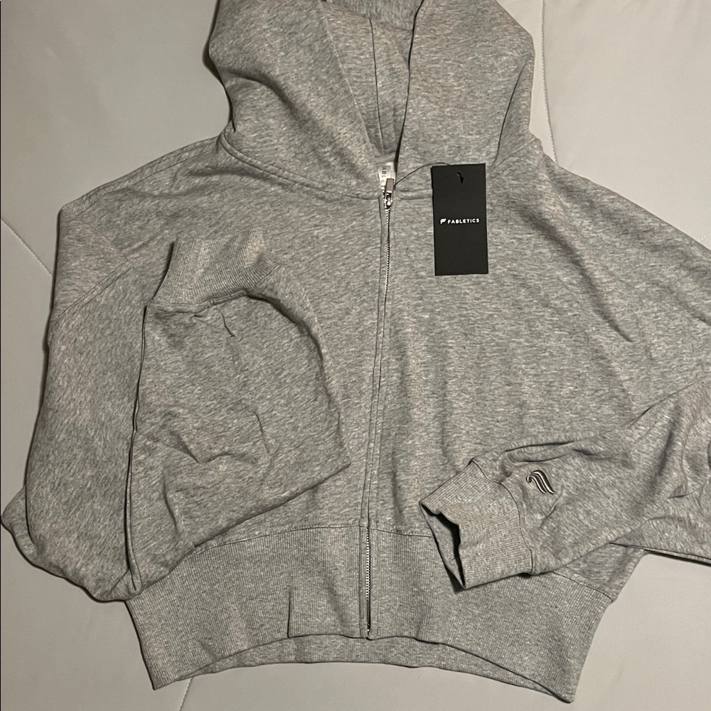 NWT Fabletics Oversize Cropped Full Zip Hoodie - Picture 3 of 13